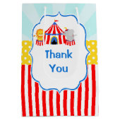 ビッグトップサーカスカーニバル誕生日パーティーありがとう ミディアムペーパーバッグ (裏面)