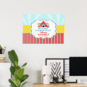 ビッグトップサーカスカーニバル誕生日パーティー ポスター (ホームオフィス)