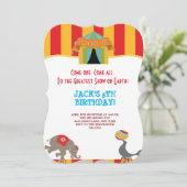 ビッグトップサーカスカーニバル誕生日招待状 招待状 (スタンド正面)