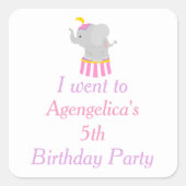 ビッグトップサーカスカーニバル誕生日'私は行った' スクエアシール (正面)