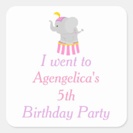 ビッグトップサーカスカーニバル誕生日'私は行った' スクエアシール