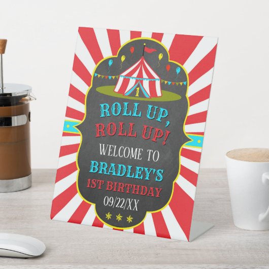 ビッグトップサーカスカーニバル1stバースデーウェルカム 台座サイン (インサイチュ)