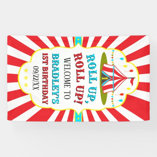 ビッグトップサーカスカーニバル1stバースデーウェルカム 横断幕 (横)