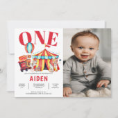 ビッグトップサーカスカーニバル1stフォト誕生日 招待状 (正面)