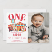 ビッグトップサーカスカーニバル1stフォト誕生日 招待状 (正面)