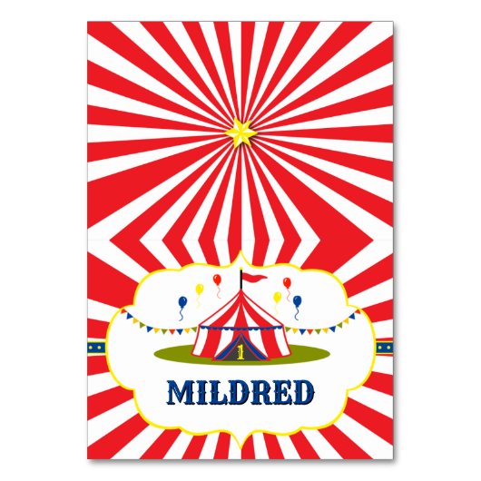 ビッグトップサーカスカーニバル1st誕生日座席表 テーブルナンバー (正面)