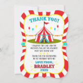 ビッグトップサーカスカーニバル1st誕生日 サンキューカード (正面)