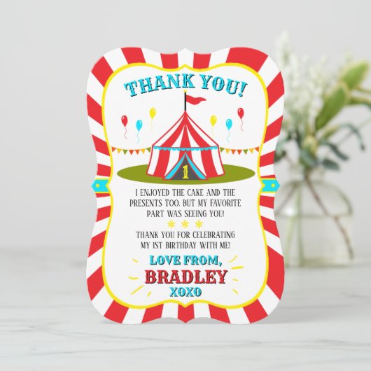 ビッグトップサーカスカーニバル1st誕生日 サンキューカード (スタンド正面)