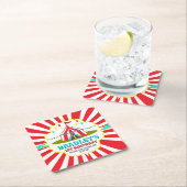 ビッグトップサーカスカーニバル1st誕生日 スクエアペーパーコースター (インサイチュ)