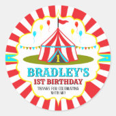 ビッグトップサーカスカーニバル1st誕生日 ラウンドシール (正面)