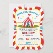 ビッグトップサーカスカーニバル1st誕生日 招待状 (正面)