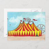 ビッグトップサーカステント+観覧車のアートポストカード ポストカード (正面/裏面)