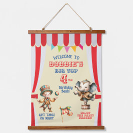 ビッグトップサーカステーマ誕生日 吊り下げ型タペストリー