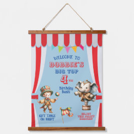 ビッグトップサーカステーマ誕生日 吊り下げ型タペストリー