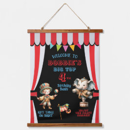 ビッグトップサーカステーマ誕生日 吊り下げ型タペストリー