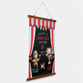 ビッグトップサーカステーマ誕生日 吊り下げ型タペストリー (傾斜あり)