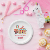 ビッグトップサーカスハッピーバースデー ペーパープレート (パーティー)