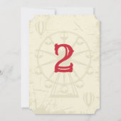 ビッグトップサーカス カーニバル ヴィンテージ 誕生日パーティー 招待状 (裏面)