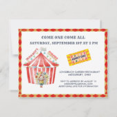 ビッグトップバジェットサーカスフォトフィフス誕生日 招待状 (裏面)