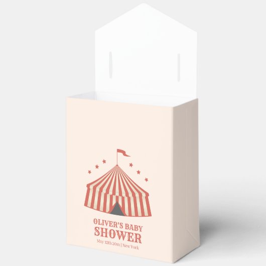 ビッグトップヴィンテージカーニバルサーカスベビーシャワー フェイバーボックス (見開き)