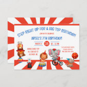 ビッグトップ誕生日へ!サーカスパーティー 招待状 (正面/裏面)