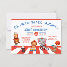 ビッグトップ誕生日へ！サーカスパーティー 招待状