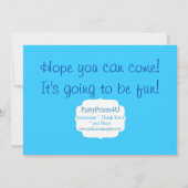 ビッグトップnバルーンカーニバルサーカス誕生パーティー 招待状 (裏面)