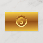 ビッグドル記号会計金ゴールド名刺 名刺 (正面)