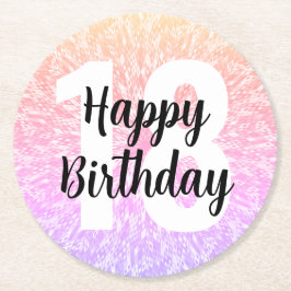 ビッグナンバマンダラ誕生日紙コースター ラウンドペーパーコースター