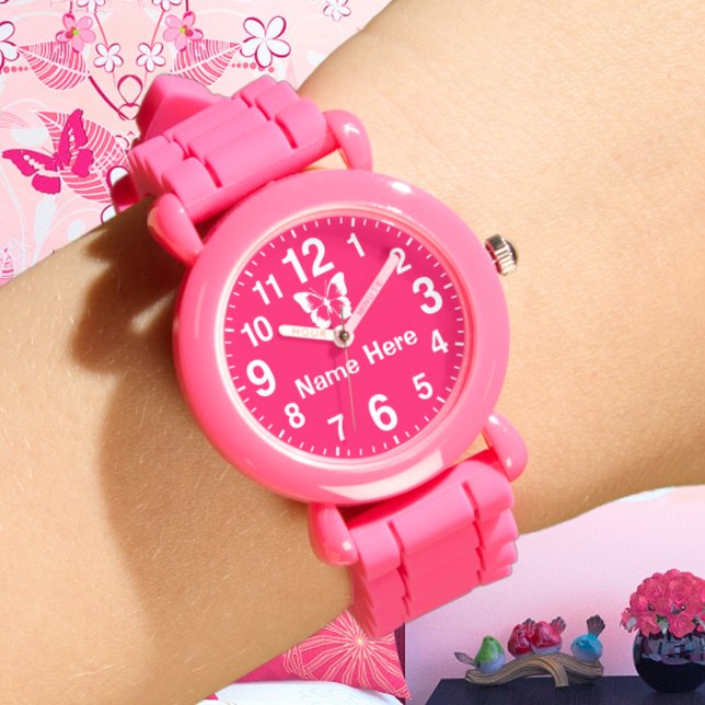 ビッグナンバーズパーソナライズされたガールズウォッチNAME 腕時計 (Big Number Watch for Girls. Girls Watch with Name. Personalized Watches for Girls. Pink Wrist Watch.)