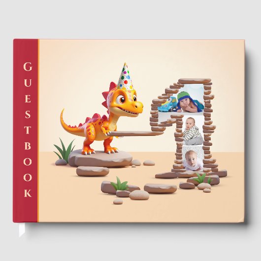 ビッグナンバーフォト1回目の誕生日 | リトルディノドラゴン ゲストブック (正面)