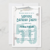 ビッグナンバー魚釣りテーマ成人男性パーティー 招待状 (正面)