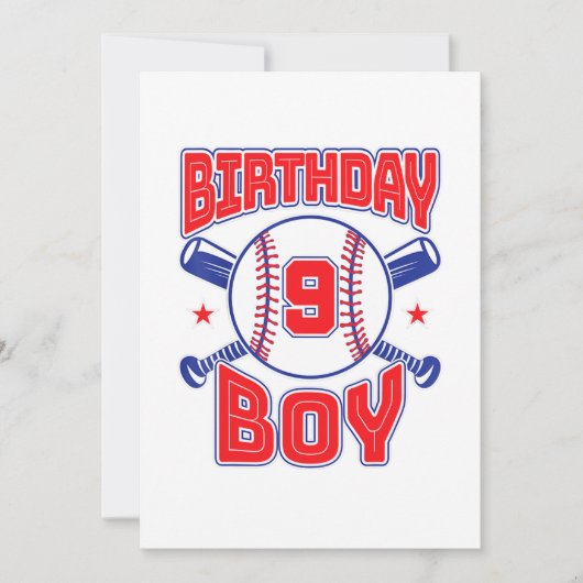 ビッグナンバー9の9歳誕生日 招待状 (正面)