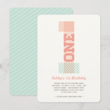 ビッグナンバー1ストライプベビーガール1st誕生日パーティー