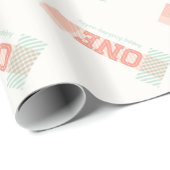 ビッグナンバー1ストライプ女の子1st誕生日ギフトラップ ラッピングペーパー (ロールコーナー)