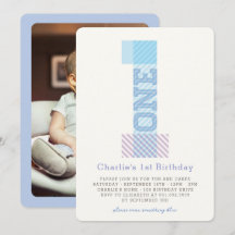 ビッグナンバー1ストライプ男の赤ちゃん1st誕生日パーティー