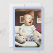 ビッグナンバー1ストライプ男の赤ちゃん1st誕生日パーティー 招待状 (裏面)