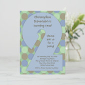 ビッグナンバー2 2歳の男の子の誕生日パーティー招待状 招待状 (スタンド正面)