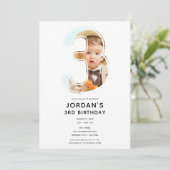 ビッグナンバー3 THREE写真第3の誕生日パーティー 招待状 (スタンド正面)