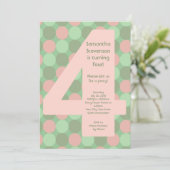 ビッグナンバー4ガールの4歳の誕生日パーティー 招待状 (スタンド正面)