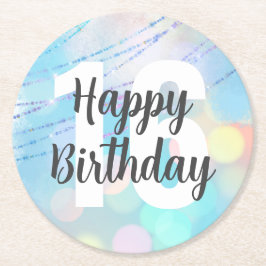 ビッグナンバー《写真》ぼけ味誕生日コースター ラウンドペーパーコースター