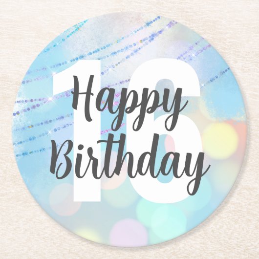 ビッグナンバー《写真》ぼけ味誕生日コースター ラウンドペーパーコースター (正面)