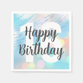 ビッグナンバー《写真》ぼけ味誕生日パーティナプキンス スタンダードカクテルナプキン