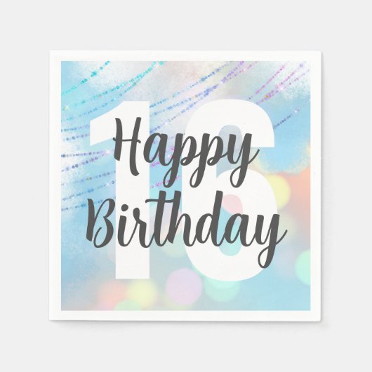 ビッグナンバー《写真》ぼけ味誕生日パーティナプキンス スタンダードカクテルナプキン (正面)