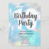 ビッグナンバー《写真》ぼけ味誕生日パーティーへの招待 招待状 (正面/裏面)