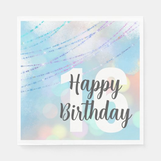 ビッグナンバー《写真》ぼけ味誕生日ランチナプキンズ スタンダードランチョンナプキン (正面)