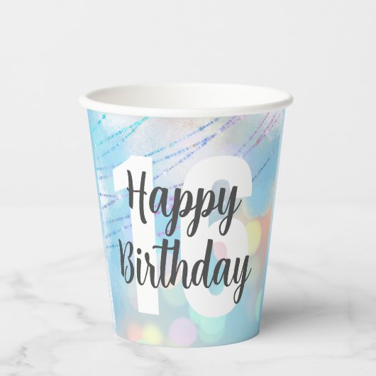 ビッグナンバー《写真》ぼけ味誕生日紙カップ 紙コップ (正面)