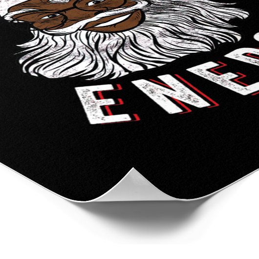 ビッグニックエナジーアフリカアメリカンサンタおもしろいブラック ポスター (角)