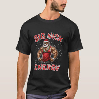 ビッグニックエナジーアフリカンアメリカンサンタクロースの重量 Tシャツ