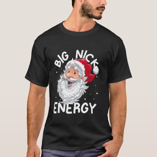 ビッグニックエナジークリスマスサンタクリスマスメンズおもしろい Tシャツ (正面)